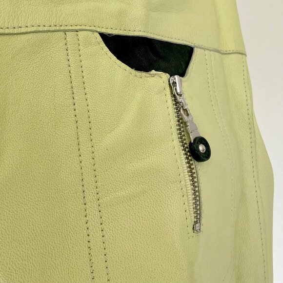 Vintage 80s Jamie Sadock Lime Green Leather Jacket - Picture 5 of 11